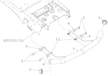 Bumper Diagram and Parts List for XT1-GT50KH (14BQA3CQ010)(2021) Cub Cadet Lawn Tractor